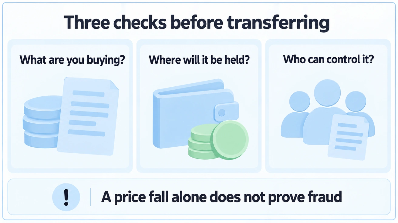 Before transferring money, identify the asset, where it will be held and who can control it.
